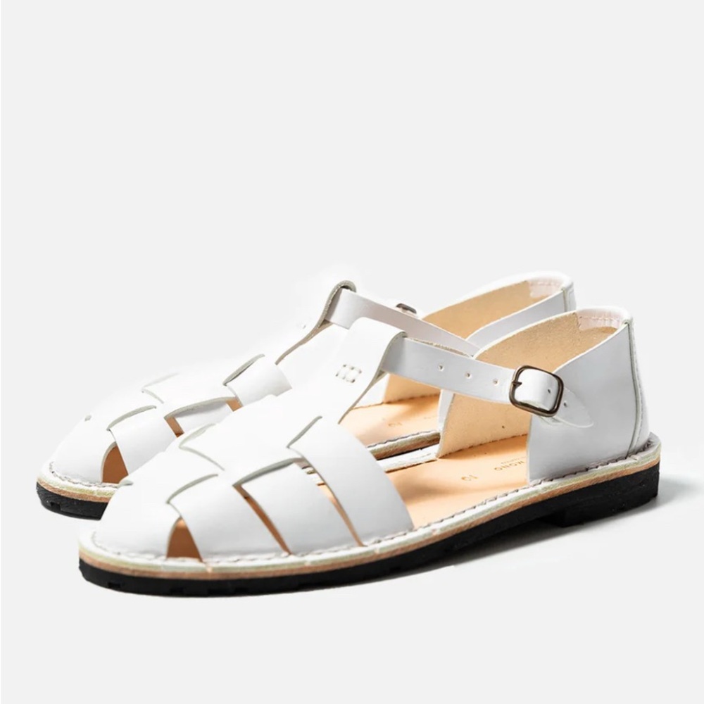 STEVE MONO ARTISANAL SANDALS WHITE CALF SKIN